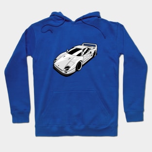 White F40 classic supercar Hoodie